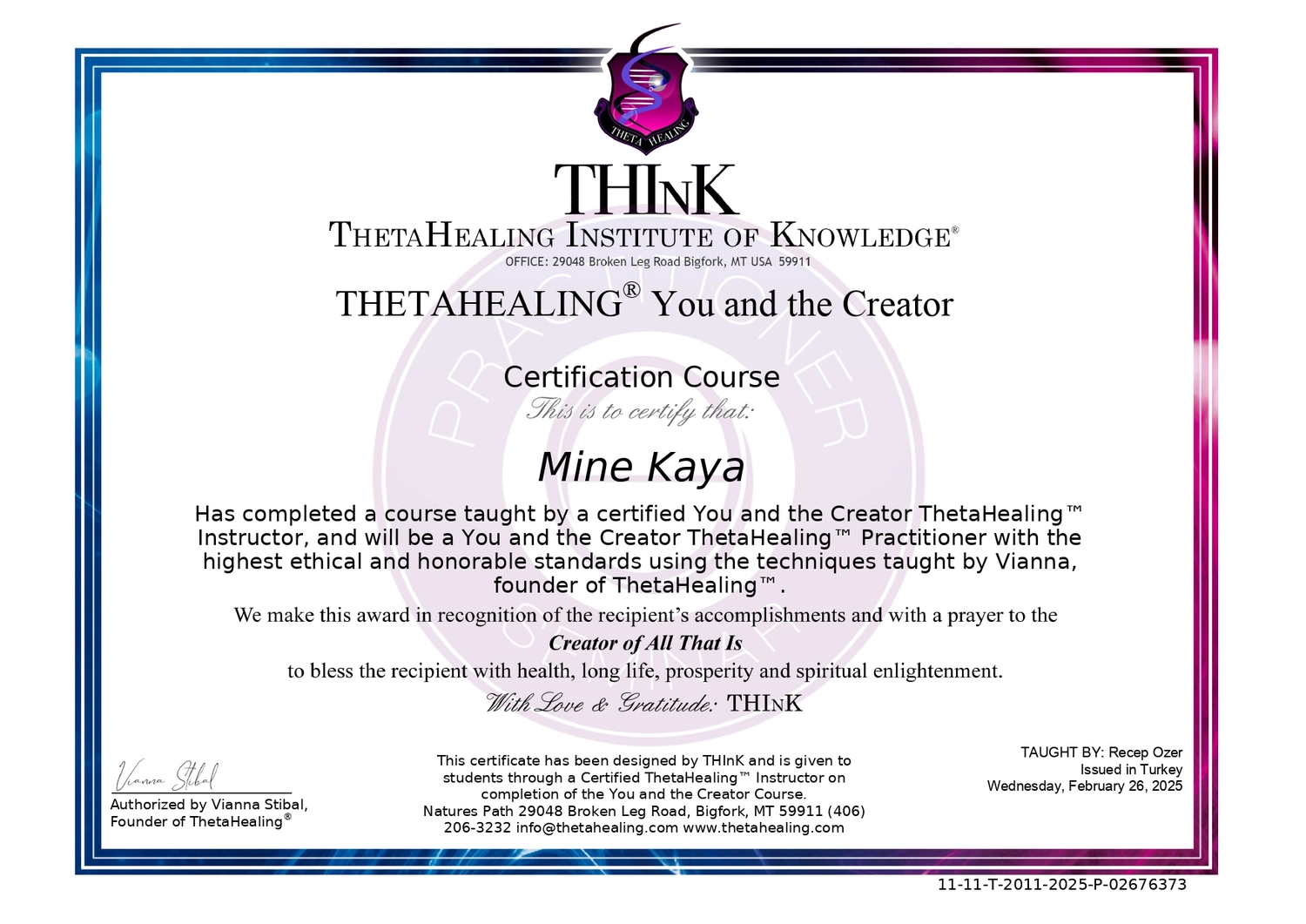 NumeroWunder - Numerologin und Thetahealing Praktikerin - Zertifikate